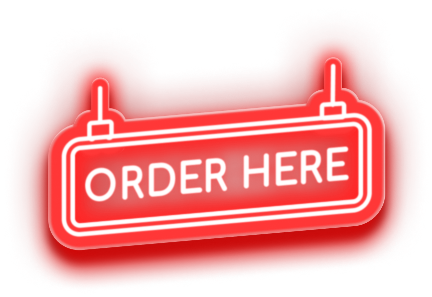 Neon order here sign