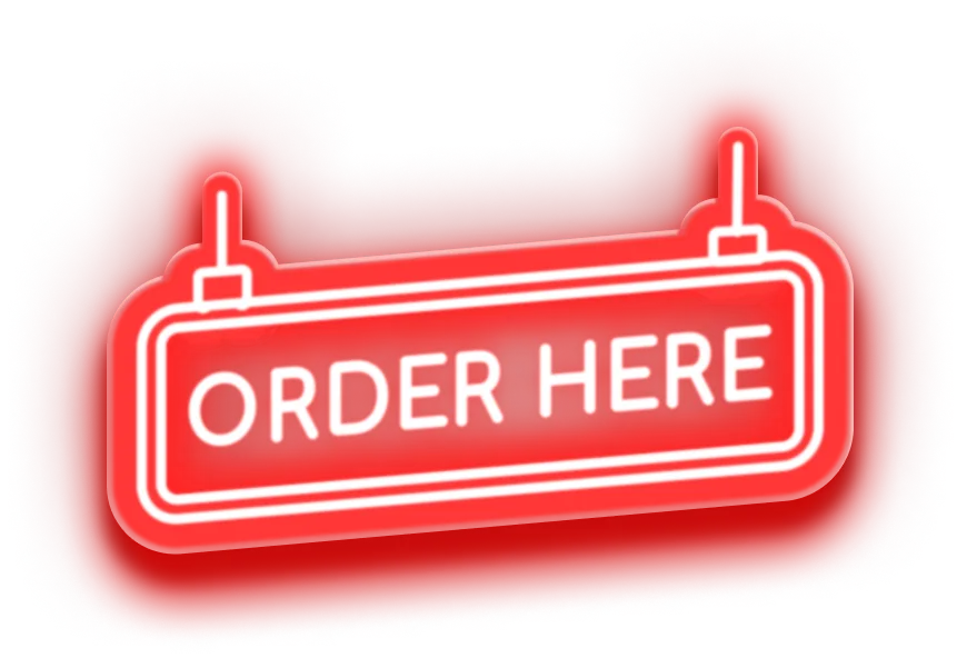 Neon order here sign